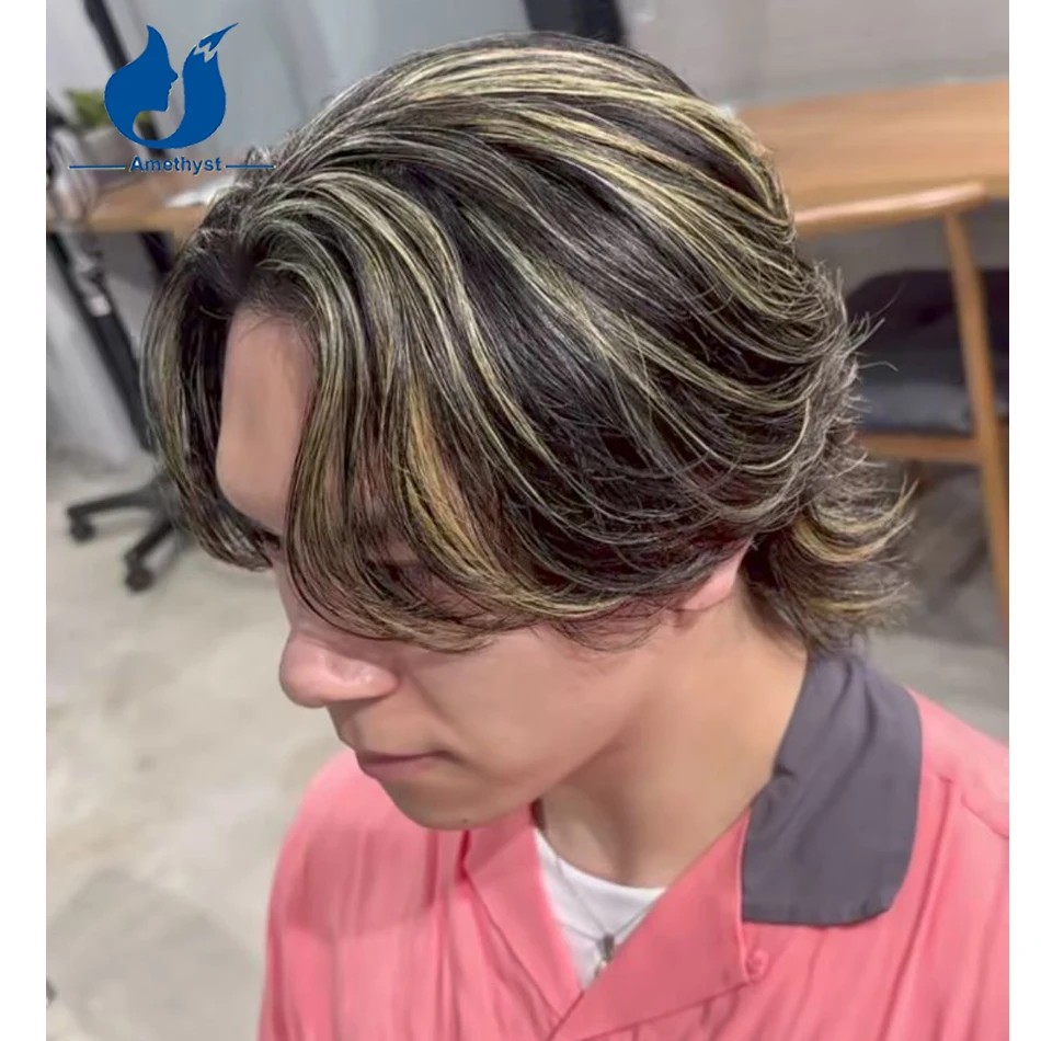  ڼ ̶Ʈ е      ΰ Ӹī Pre Plucked Prestyled Layered Male Hair Replacement